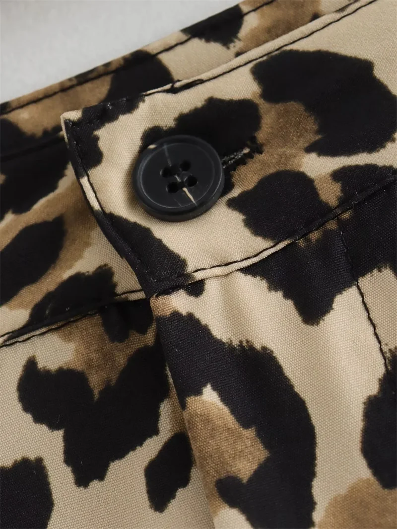 MUJER 2025 Woman Leopard Pants Y2k Animal Print High Waist Pants Women Vintage Casual Baggy Pants Woman Summer Women's Trousers