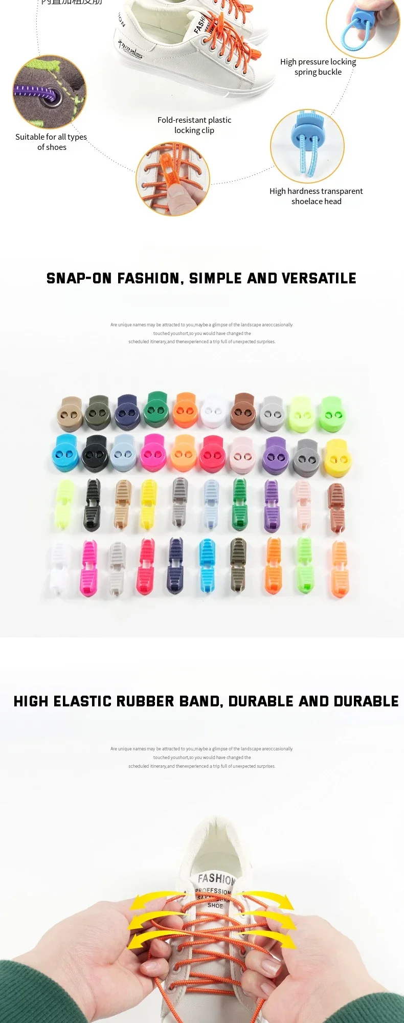 Round Tennis Laces Without ties Lock Shoe laces Adult Kids Sneakers Elastic Shoelaces Rubber Bands for Shoes Accesories 1Pair