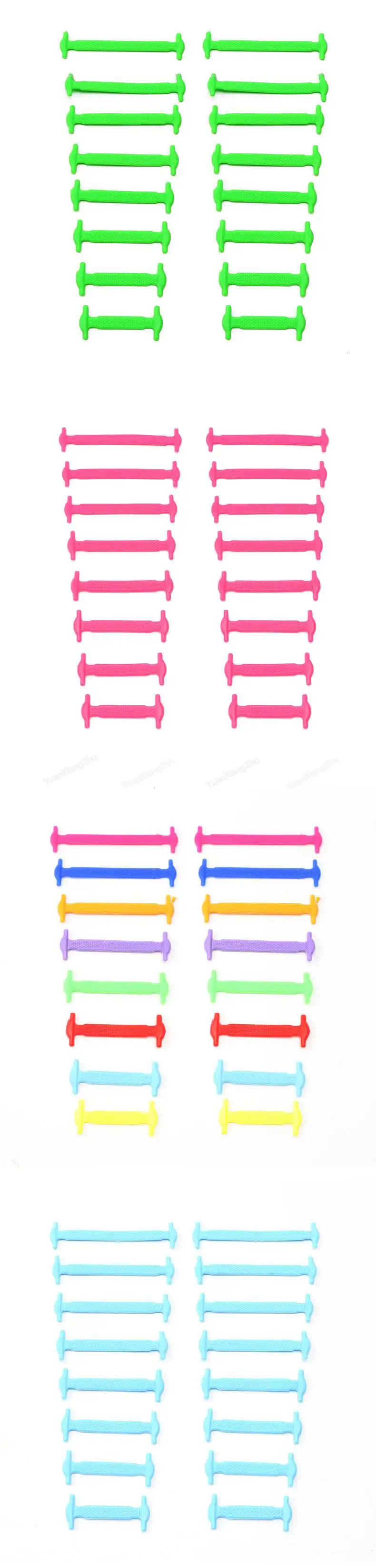 16pcs/lot Silicone Shoelaces No Tie Shoelaces 12 Colors Elastic Lace Shoelace Creative Lazy Silicone Laces Rubber Lace