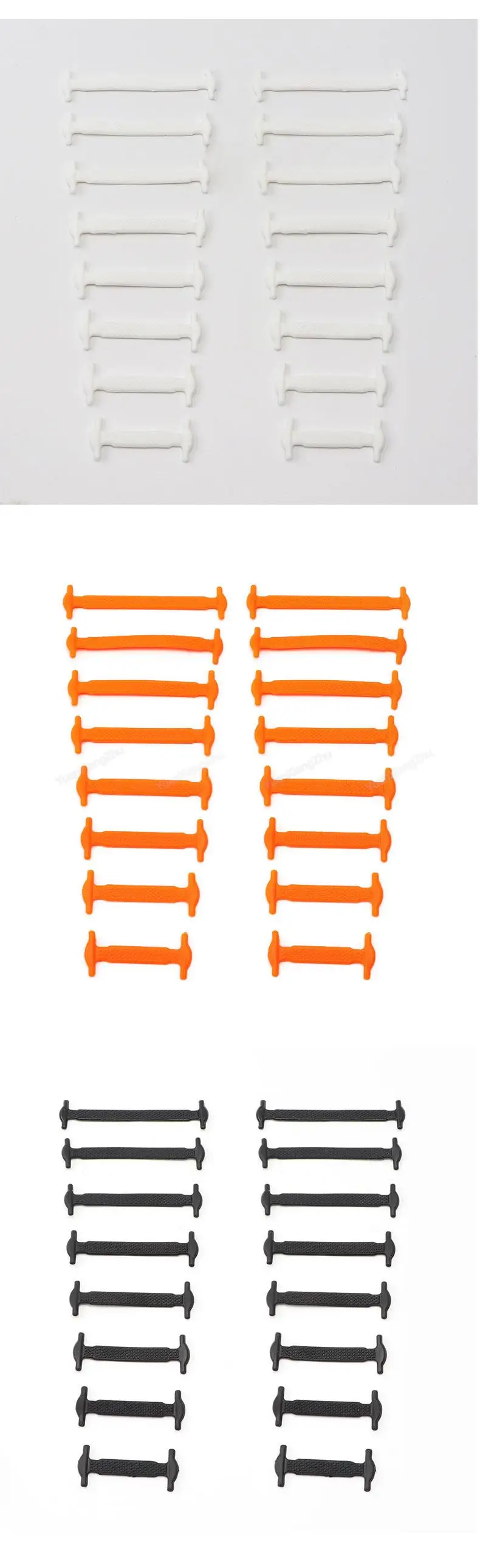 16pcs/lot Silicone Shoelaces No Tie Shoelaces 12 Colors Elastic Lace Shoelace Creative Lazy Silicone Laces Rubber Lace