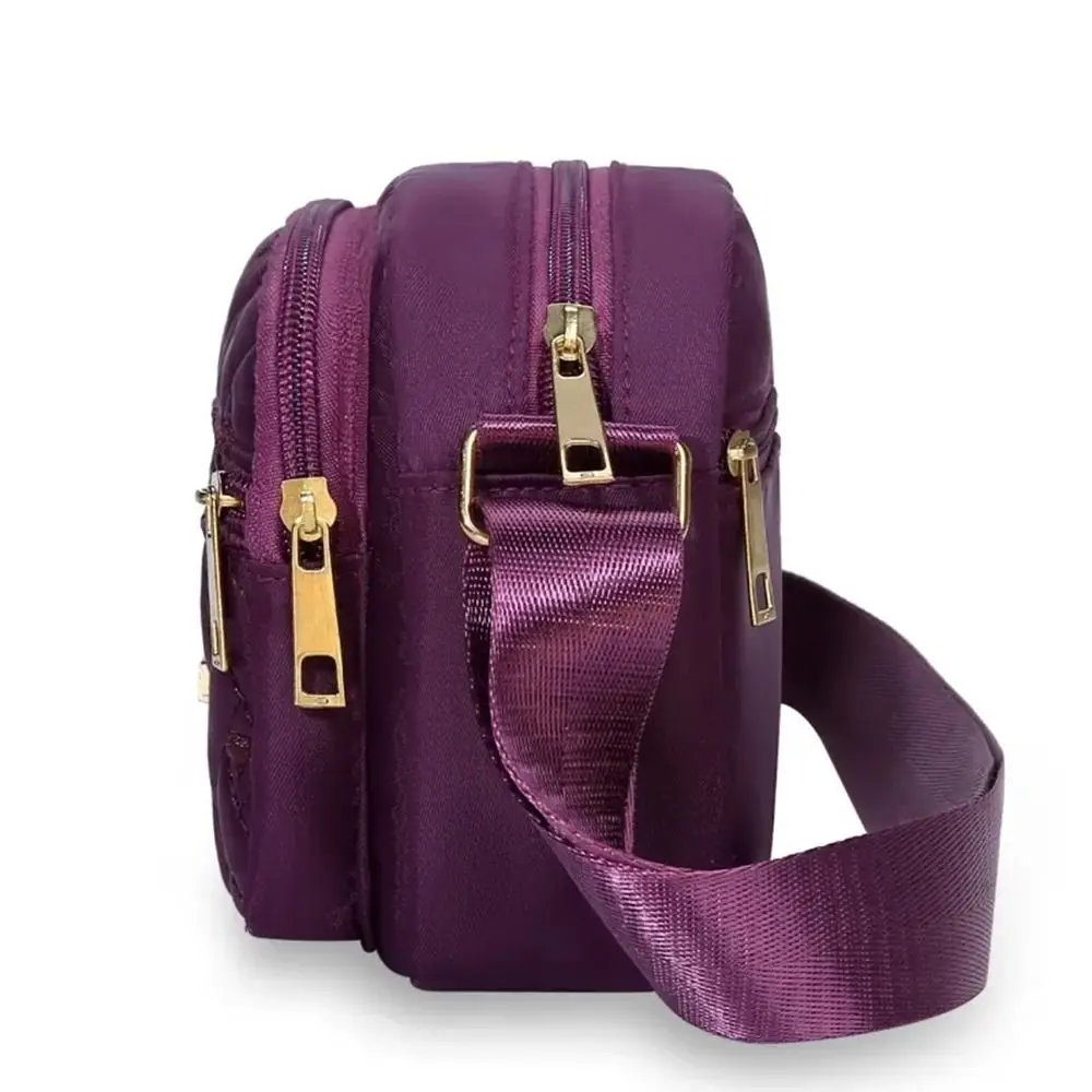 New Fashion Embroidery Women Nylon Square Handbags Lady's Shoulder Cross Body Female Casual Women's Zipper Handbag