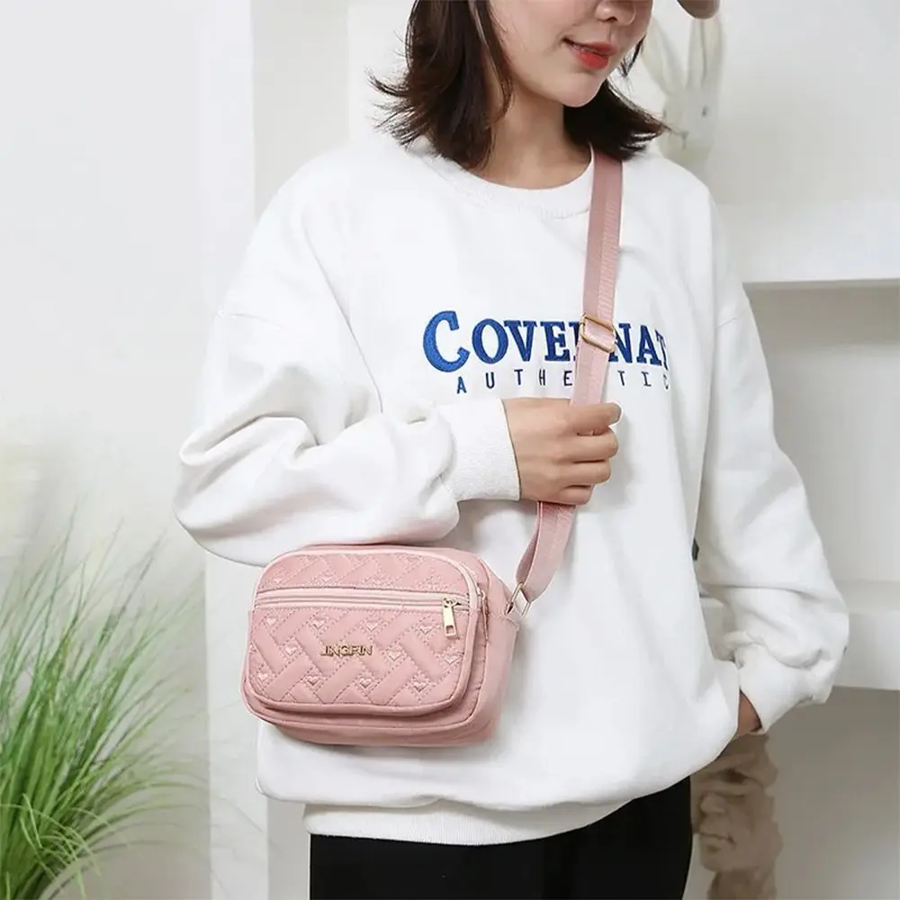 New Fashion Embroidery Women Nylon Square Handbags Lady's Shoulder Cross Body Female Casual Women's Zipper Handbag