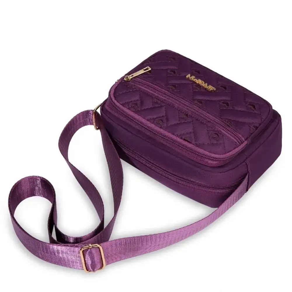 New Fashion Embroidery Women Nylon Square Handbags Lady's Shoulder Cross Body Female Casual Women's Zipper Handbag