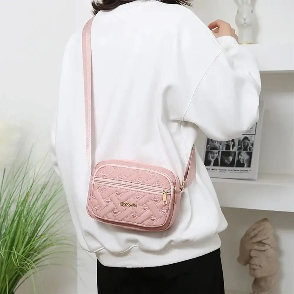 New Fashion Embroidery Women Nylon Square Handbags Lady's Shoulder Cross Body Female Casual Women's Zipper Handbag