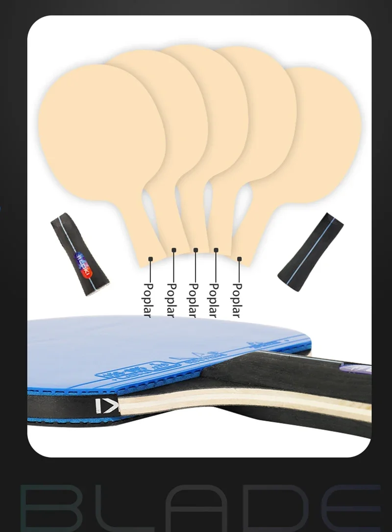 LOKI K5000 Table Tennis Racket Set 2pcs Home Entertainment PingPong Rackets with Blue Color Ping Pong Rubber