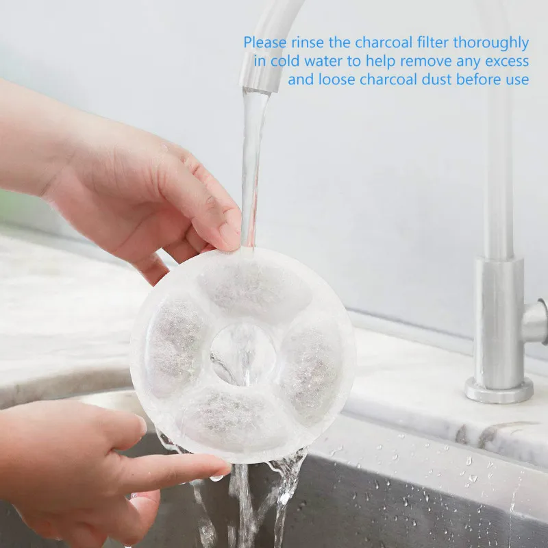 Replacement Activated Carbon Filter For Cat Water Drinking Fountain Replaced Filters Flower For Pet Dog Round Fountain Dispenser