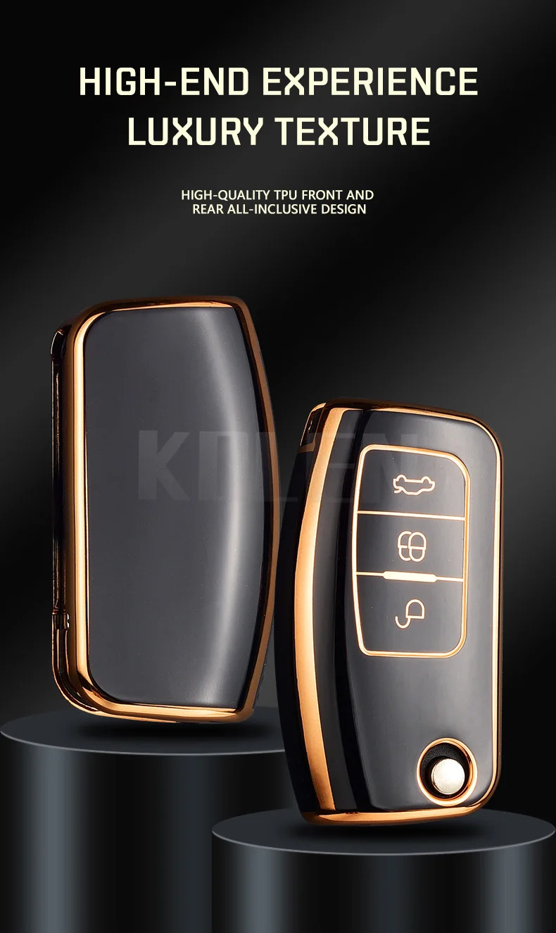 Fashion TPU Car Flip Key Case Cover Shell Fob For Ford Focus 2 MK2 Fiesta Mondeo Galaxy Ecosport Kuga Escape Falcon B-Max C-Max
