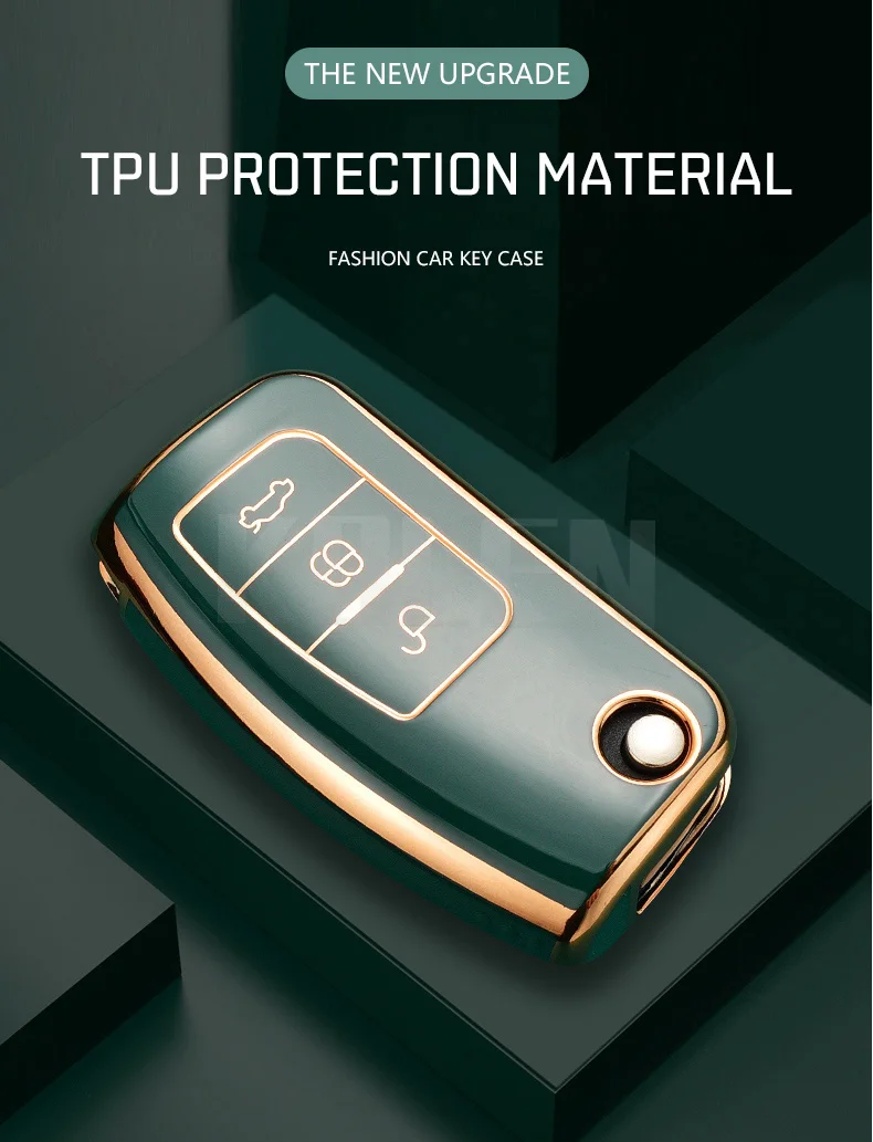 Fashion TPU Car Flip Key Case Cover Shell Fob For Ford Focus 2 MK2 Fiesta Mondeo Galaxy Ecosport Kuga Escape Falcon B-Max C-Max