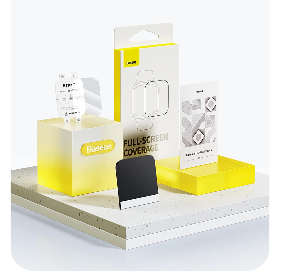 Baseus 2Pcs Nano Screen Protector For Apple Watch 8 7 6 SE SE2 5 4 Soft Hydrogel 40/41/44/45mm Full-coverage Protective Film