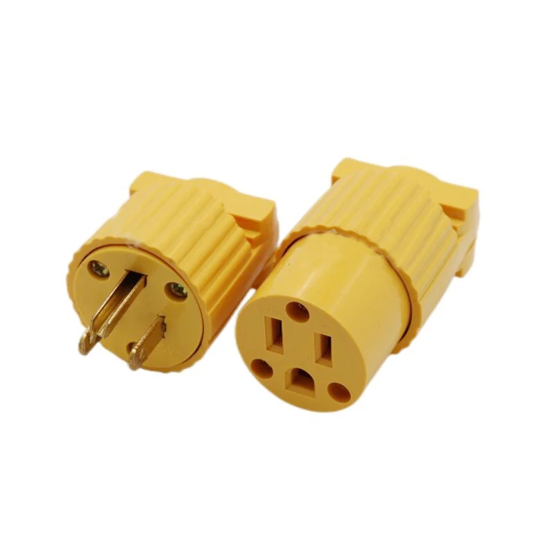 America L5-15R L5-15P 15A US Industry Power Socket Plug Male Female 3 Pole Locked Wiring Connector L6-15R 6-15P Type B Yellow