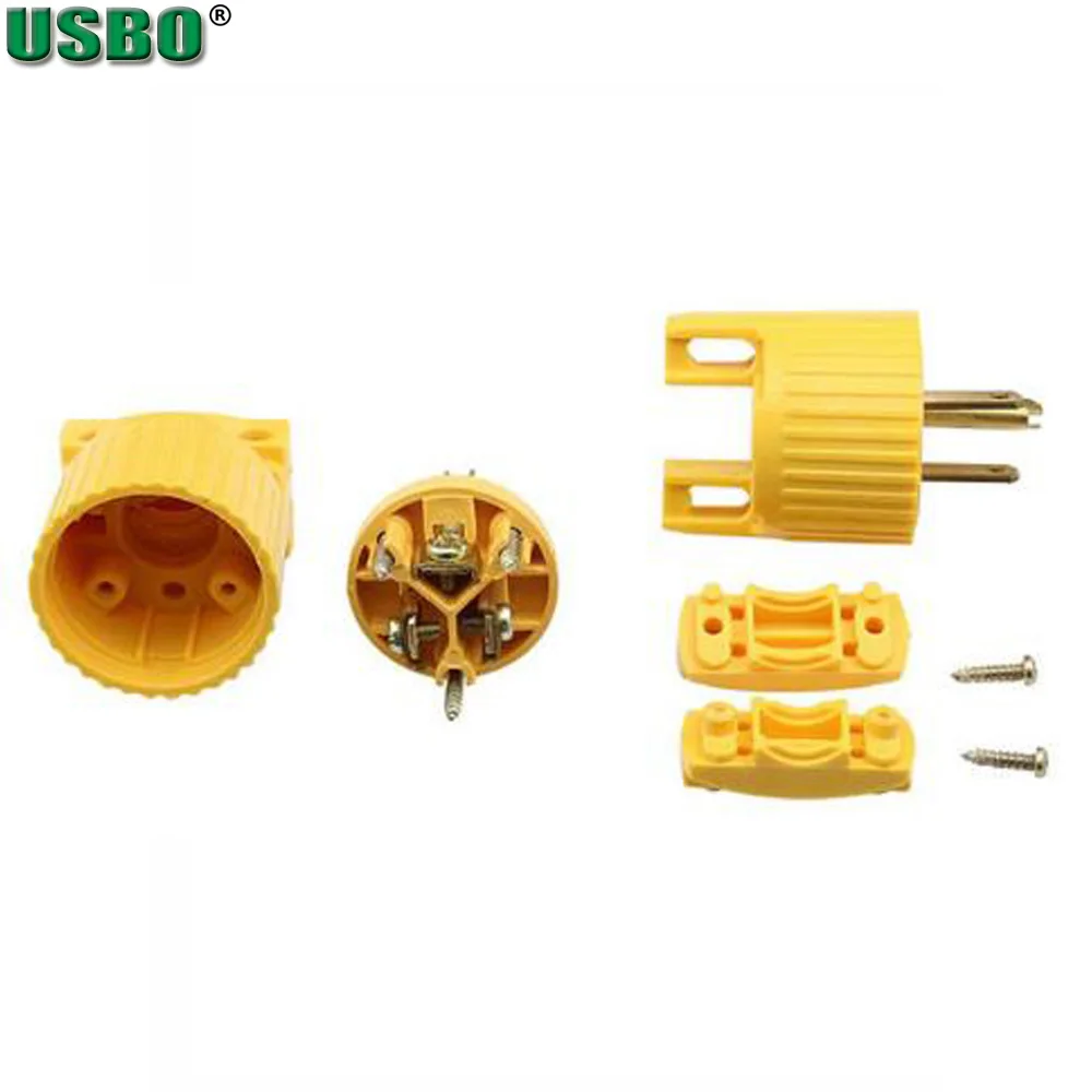 America L5-15R L5-15P 15A US Industry Power Socket Plug Male Female 3 Pole Locked Wiring Connector L6-15R 6-15P Type B Yellow