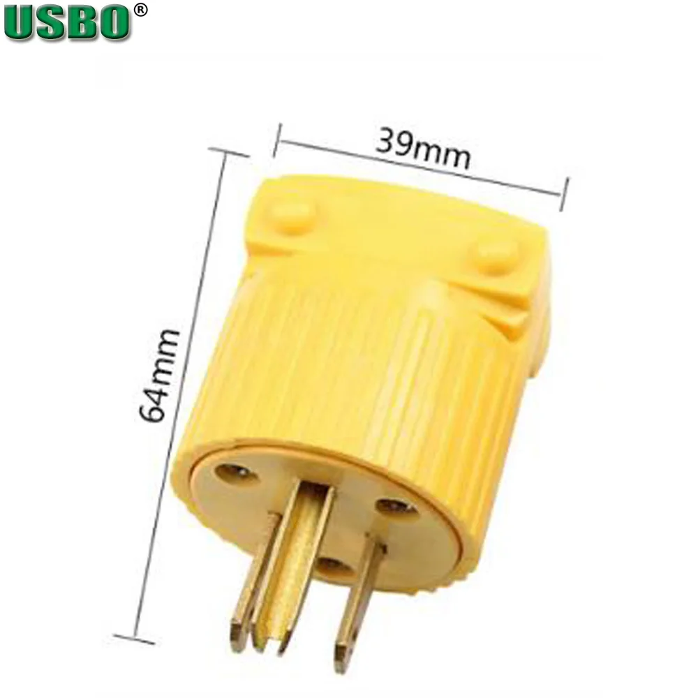 America L5-15R L5-15P 15A US Industry Power Socket Plug Male Female 3 Pole Locked Wiring Connector L6-15R 6-15P Type B Yellow