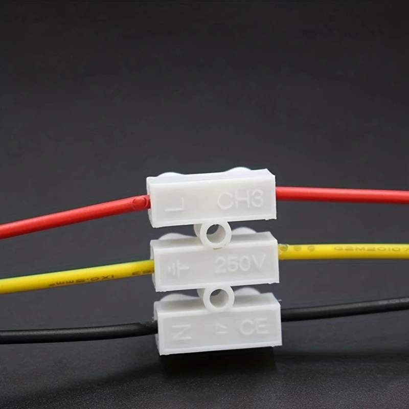 10pcs White No Solding Welding Quick 3P Cable Wire Connector No Screw Terminal Block Spring Clamp