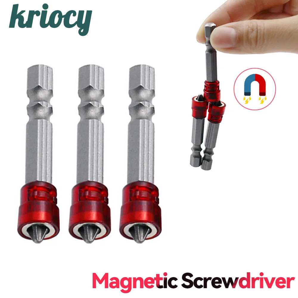 Magnetic Screwdriver Bit PH2 Cross-head 1/4 Inch Hex Shank Screwdriver Holder Ring for House Working Electric Screwdriver Kit