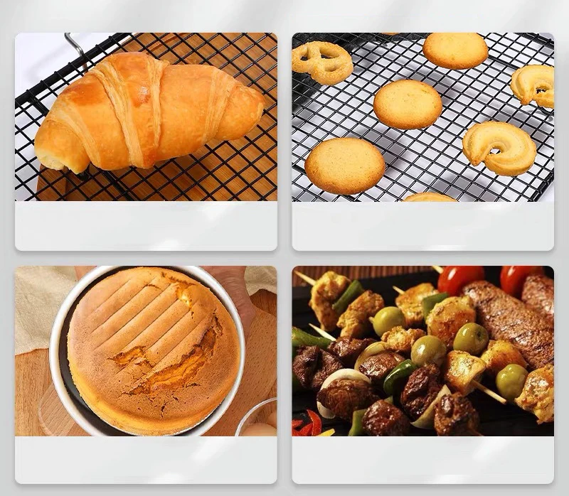 FAISDU 1pcs Single Layer Stainless Steel BBQ Bread Cake Cooling Rack Drip Dry Rack Cooling Grid Baking Pan Household Baking Tool