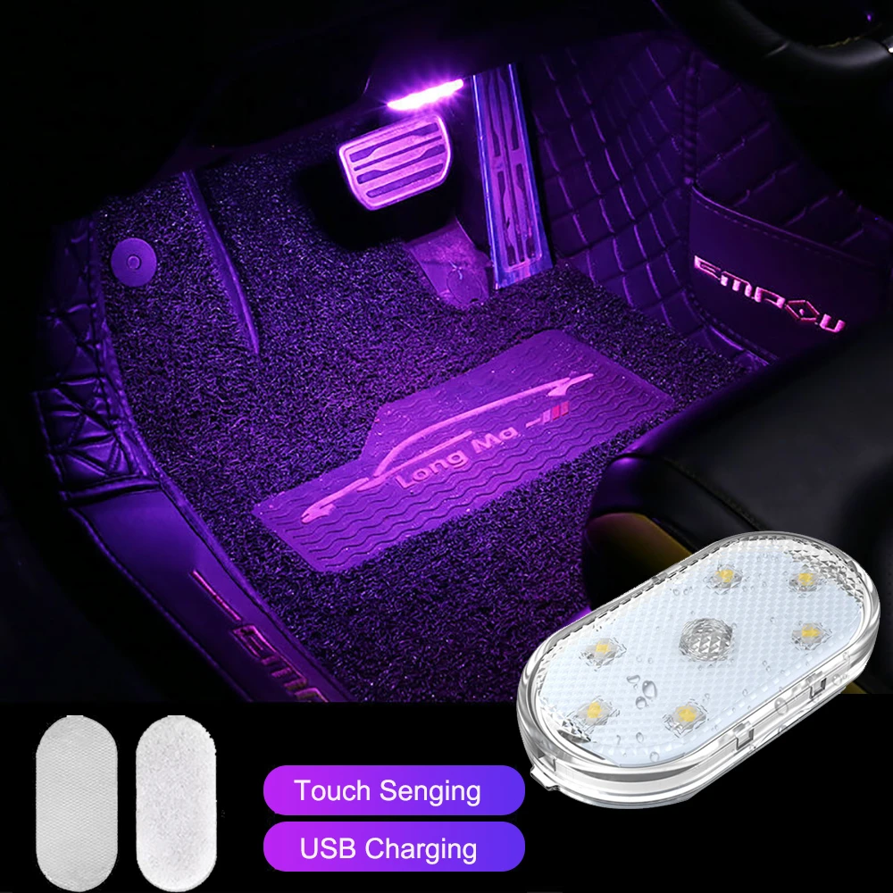 1pc Touch Sensor USB LED Interior Light LED Lamp Car Ceiling Lamp Reading Light Car Decorations Roof Interior Lighting