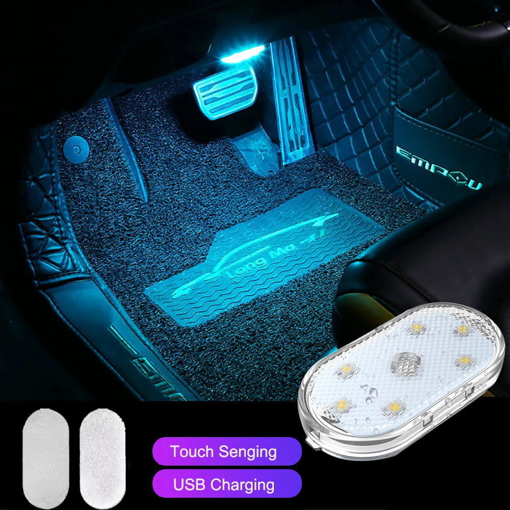 1pc Touch Sensor USB LED Interior Light LED Lamp Car Ceiling Lamp Reading Light Car Decorations Roof Interior Lighting