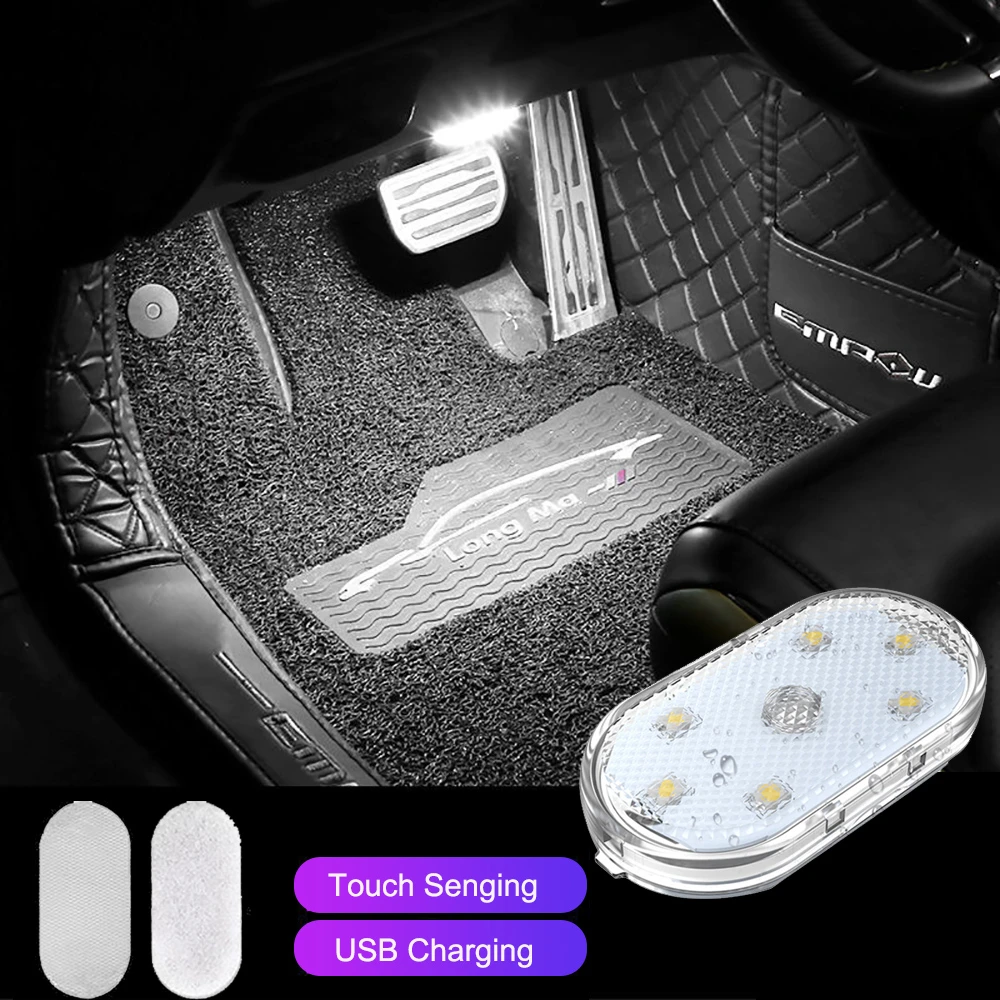 1pc Touch Sensor USB LED Interior Light LED Lamp Car Ceiling Lamp Reading Light Car Decorations Roof Interior Lighting