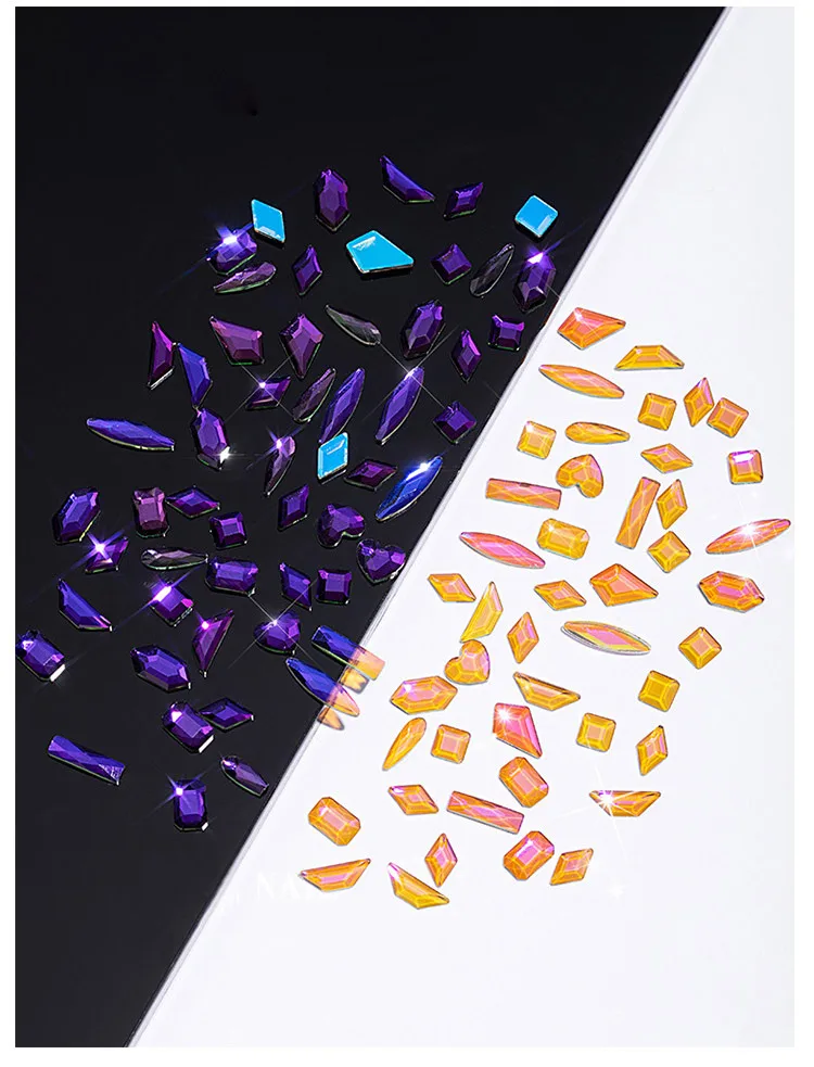 100Pcs Mix Rhinestone Crystal AB Charm Luxury Nail Art Flatback Gems for 3D Decorations Glitter Manicure Nail Gems DIY 2021
