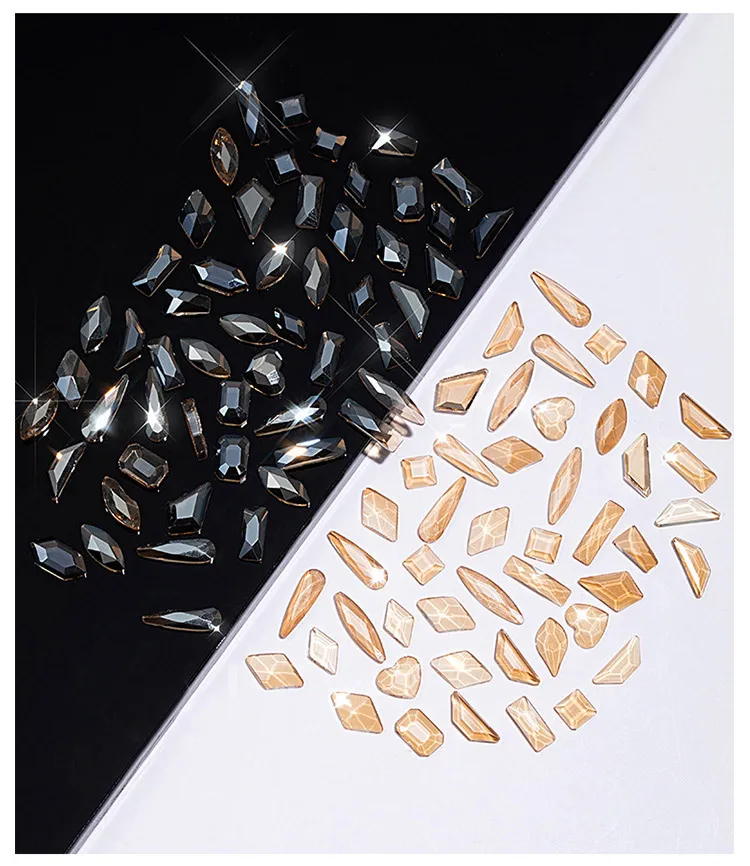 100Pcs Mix Rhinestone Crystal AB Charm Luxury Nail Art Flatback Gems for 3D Decorations Glitter Manicure Nail Gems DIY 2021