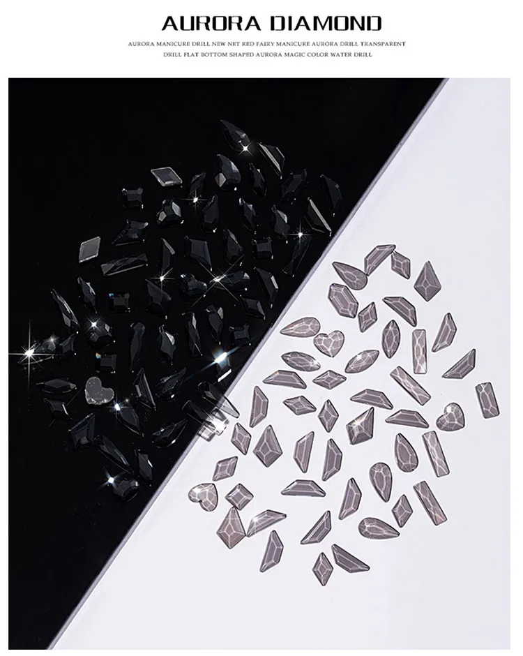 100Pcs Mix Rhinestone Crystal AB Charm Luxury Nail Art Flatback Gems for 3D Decorations Glitter Manicure Nail Gems DIY 2021