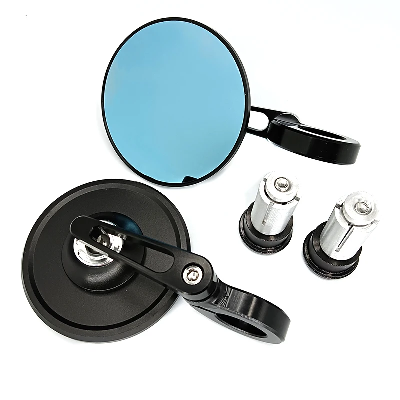 Motorcycle Mirrors Aluminum HandleBar End 7/8" 22mm Side Adjustable Rearview Mirrors Street Bike Scooter E-bike Side Mirror