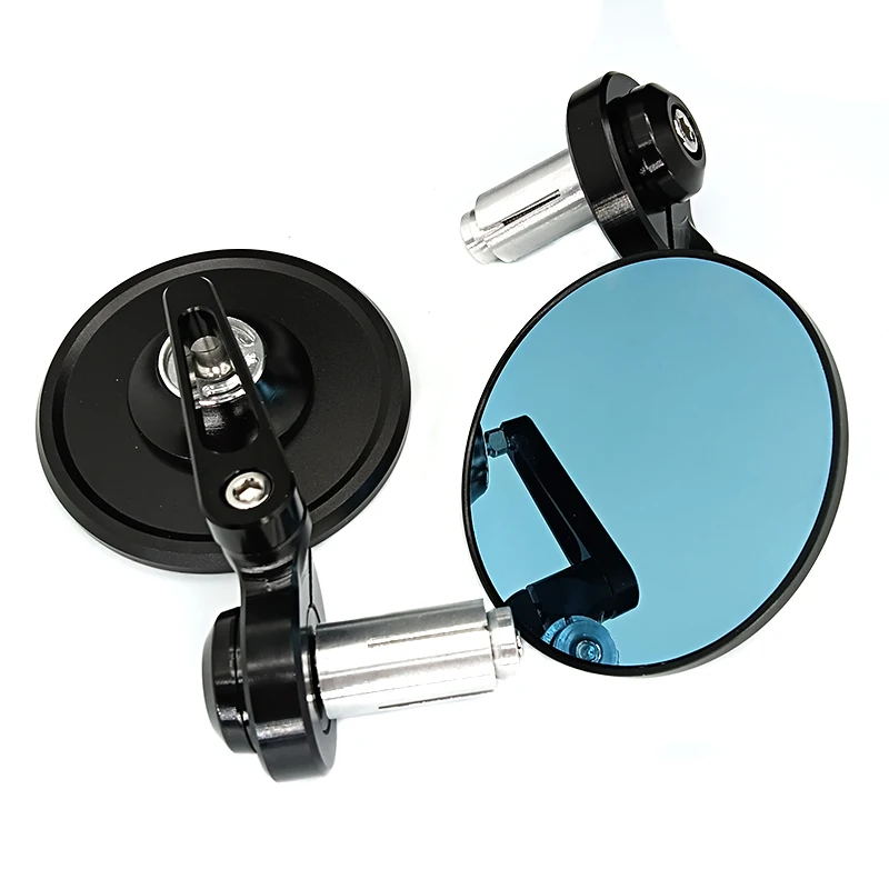 Motorcycle Mirrors Aluminum HandleBar End 7/8" 22mm Side Adjustable Rearview Mirrors Street Bike Scooter E-bike Side Mirror
