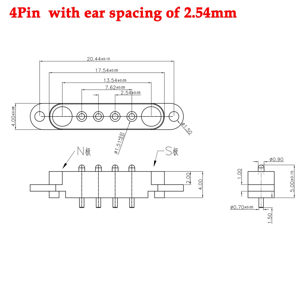 1set 2A DC Magnetic Pogo Pin Connector 2Pin 3Pin 4Pin 5Pin Pogopin Male Female Spacing 2.5/2.80mm Spring Loaded DC Power Socket