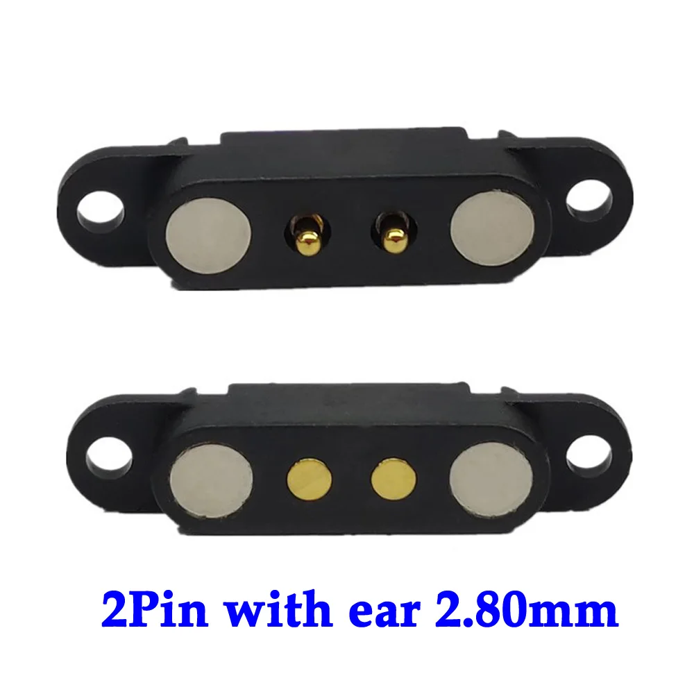1set 2A DC Magnetic Pogo Pin Connector 2Pin 3Pin 4Pin 5Pin Pogopin Male Female Spacing 2.5/2.80mm Spring Loaded DC Power Socket