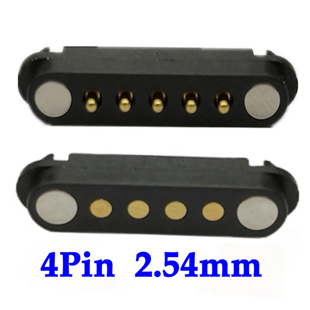 1set 2A DC Magnetic Pogo Pin Connector 2Pin 3Pin 4Pin 5Pin Pogopin Male Female Spacing 2.5/2.80mm Spring Loaded DC Power Socket