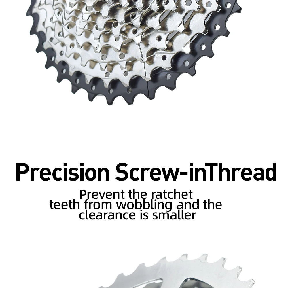 VG Sports Bike Sprocket 5/6/7/8/9/10/11 Speed Thread Freewheel 14-28T 13-28/32T 11-32/36T Cogs Compatible with rotary Hub