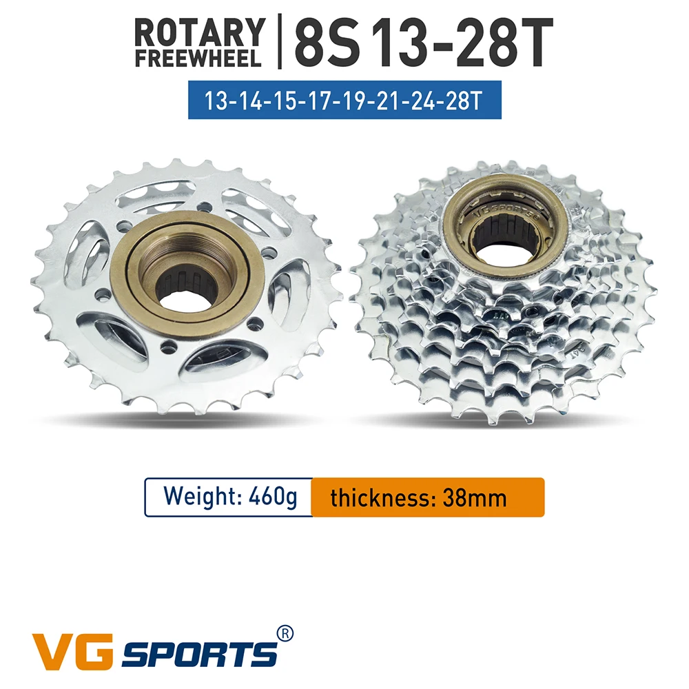 VG Sports Bike Sprocket 5/6/7/8/9/10/11 Speed Thread Freewheel 14-28T 13-28/32T 11-32/36T Cogs Compatible with rotary Hub