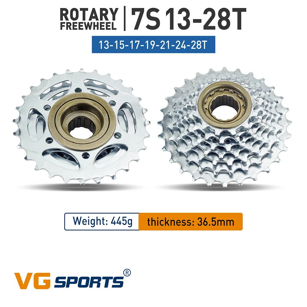 VG Sports Bike Sprocket 5/6/7/8/9/10/11 Speed Thread Freewheel 14-28T 13-28/32T 11-32/36T Cogs Compatible with rotary Hub