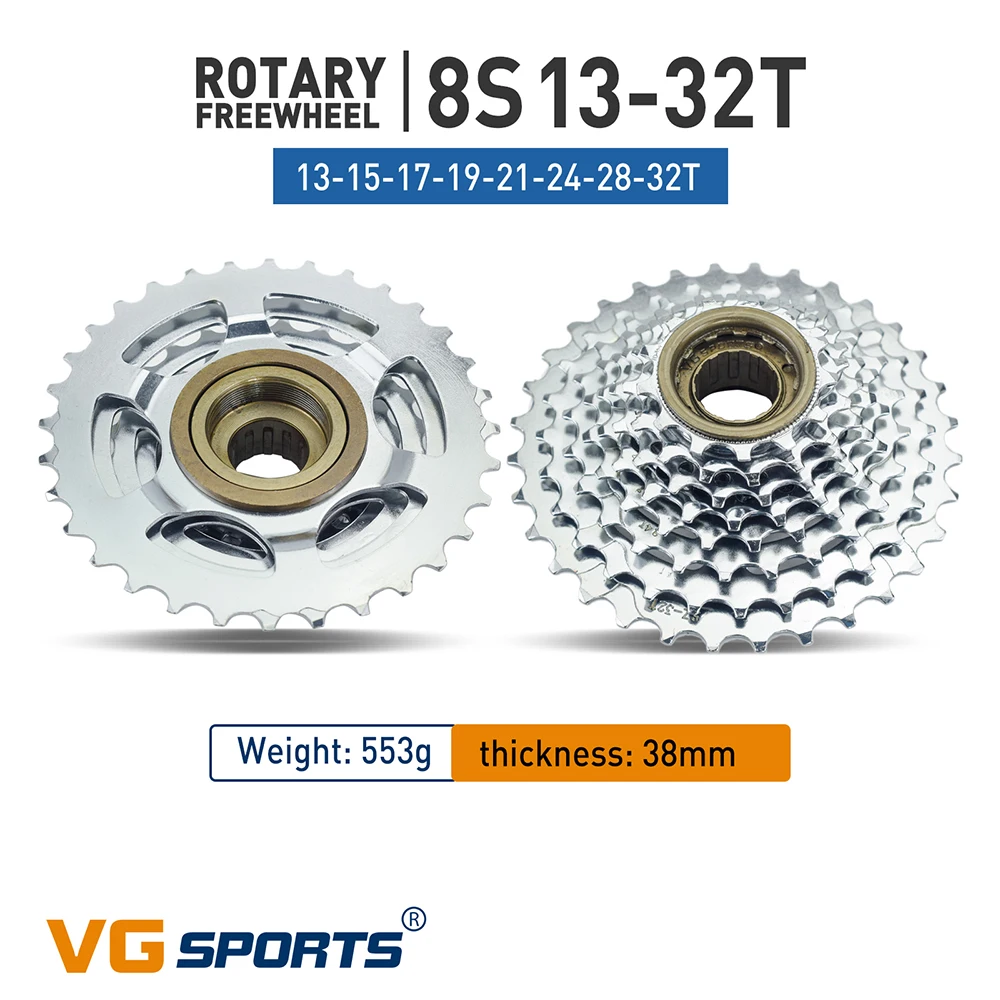 VG Sports Bike Sprocket 5/6/7/8/9/10/11 Speed Thread Freewheel 14-28T 13-28/32T 11-32/36T Cogs Compatible with rotary Hub