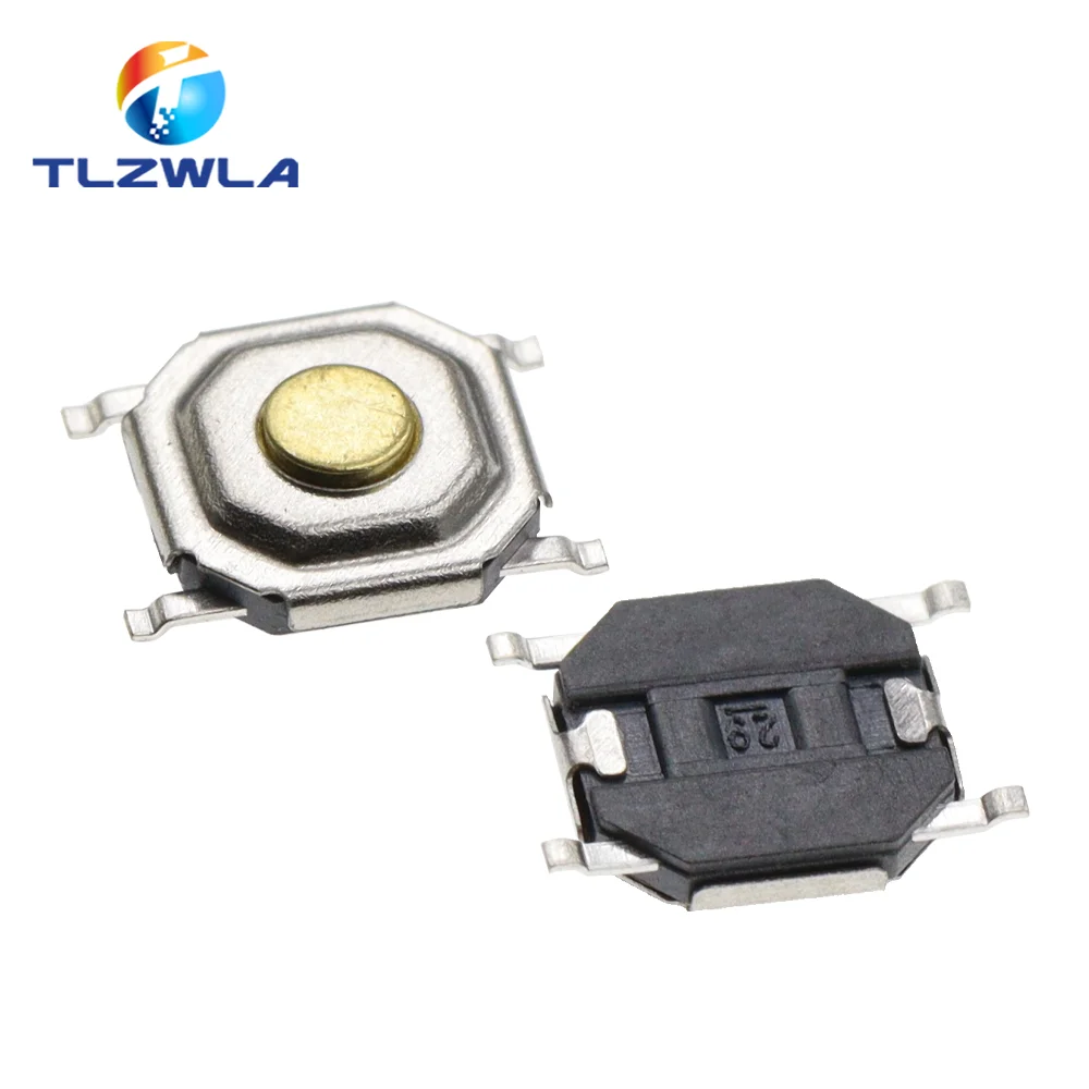 100PCS 4X4X1.5MM SMD Tactile Tact Push Button Micro Switch 4*4*1.5mm Push Button Copper Head Keys Button 4Pin