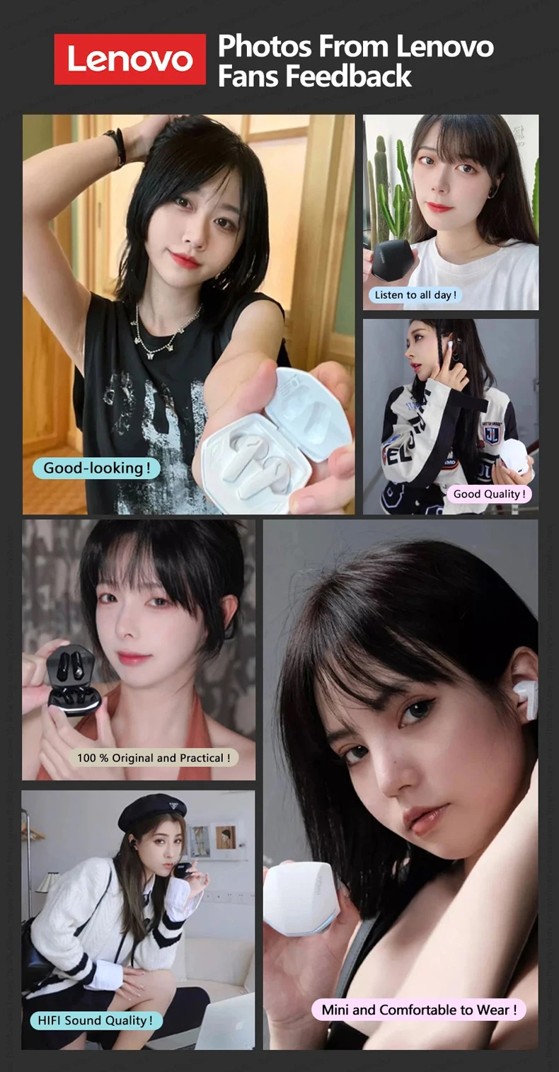 Genuine Lenovo GM2 Pro Bluetooth Earphones Gaming Low Latency In-Ear Wireless Headphones Dual Mode Music Sport Earbuds Headsets