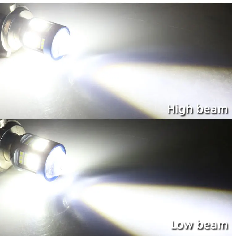 1pc H4 BA20D H6 LED Motorcycle Headlight CSP Dual Color White Yellow Hi Lo Beam Lens Fog Lamp for Motobike Scooter Running Light