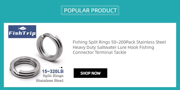 FishTrip Fishing Split Rings 30~200Pack Stainless Steel Heavy Duty Saltwater Lure Hook Fishing Connector Terminal Tackle