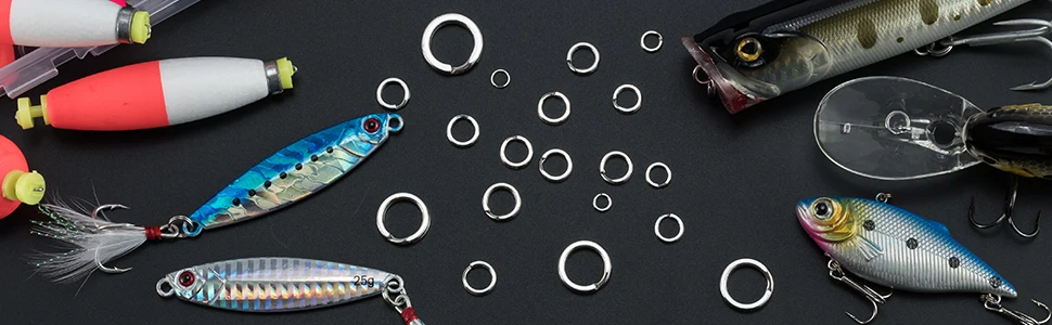 FishTrip Fishing Split Rings 30~200Pack Stainless Steel Heavy Duty Saltwater Lure Hook Fishing Connector Terminal Tackle