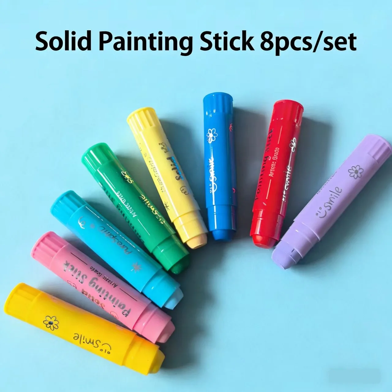 8/12 Colors Crafts Paint Sticks, Solid Color Washable Paint Sticks for Kids and Students