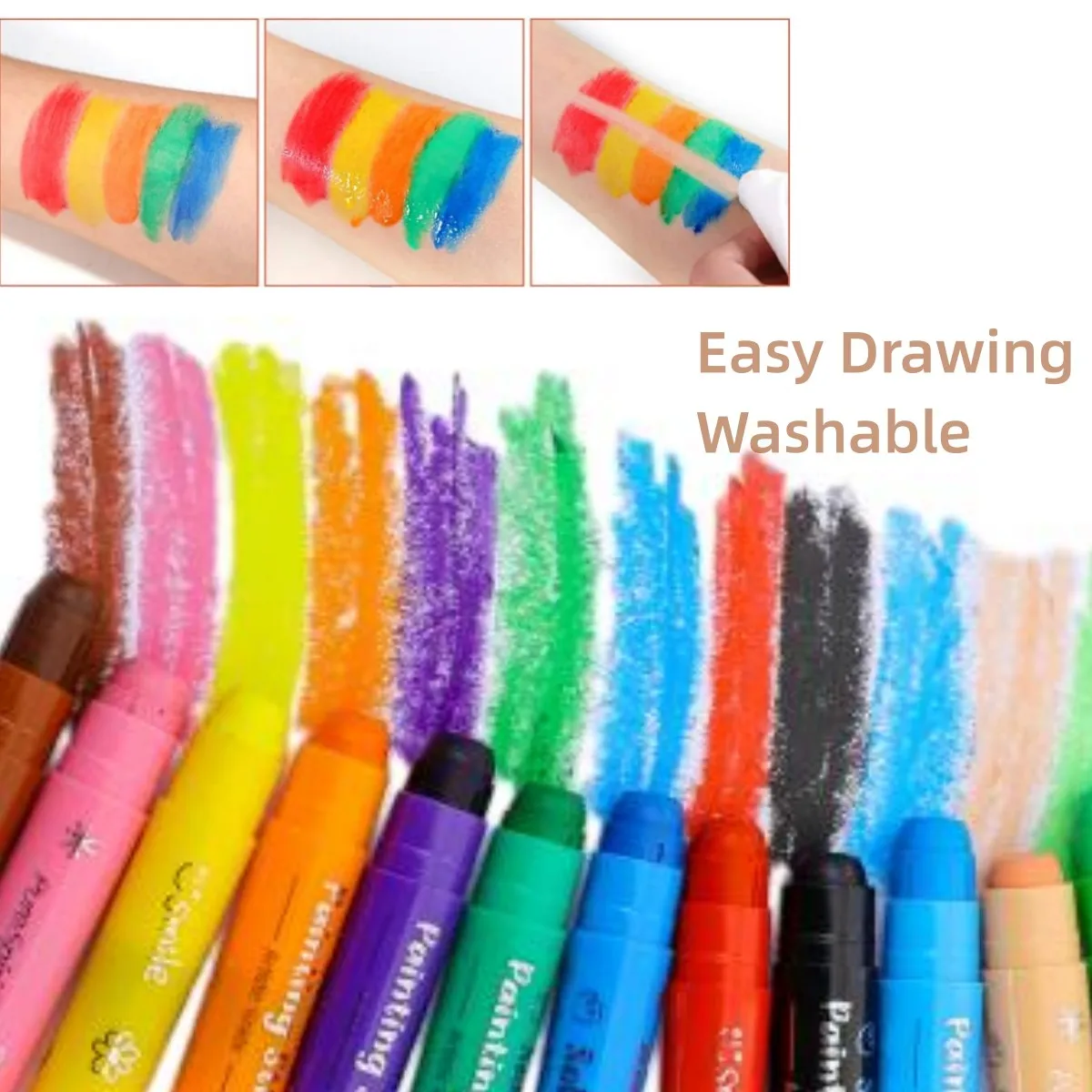 8/12 Colors Crafts Paint Sticks, Solid Color Washable Paint Sticks for Kids and Students