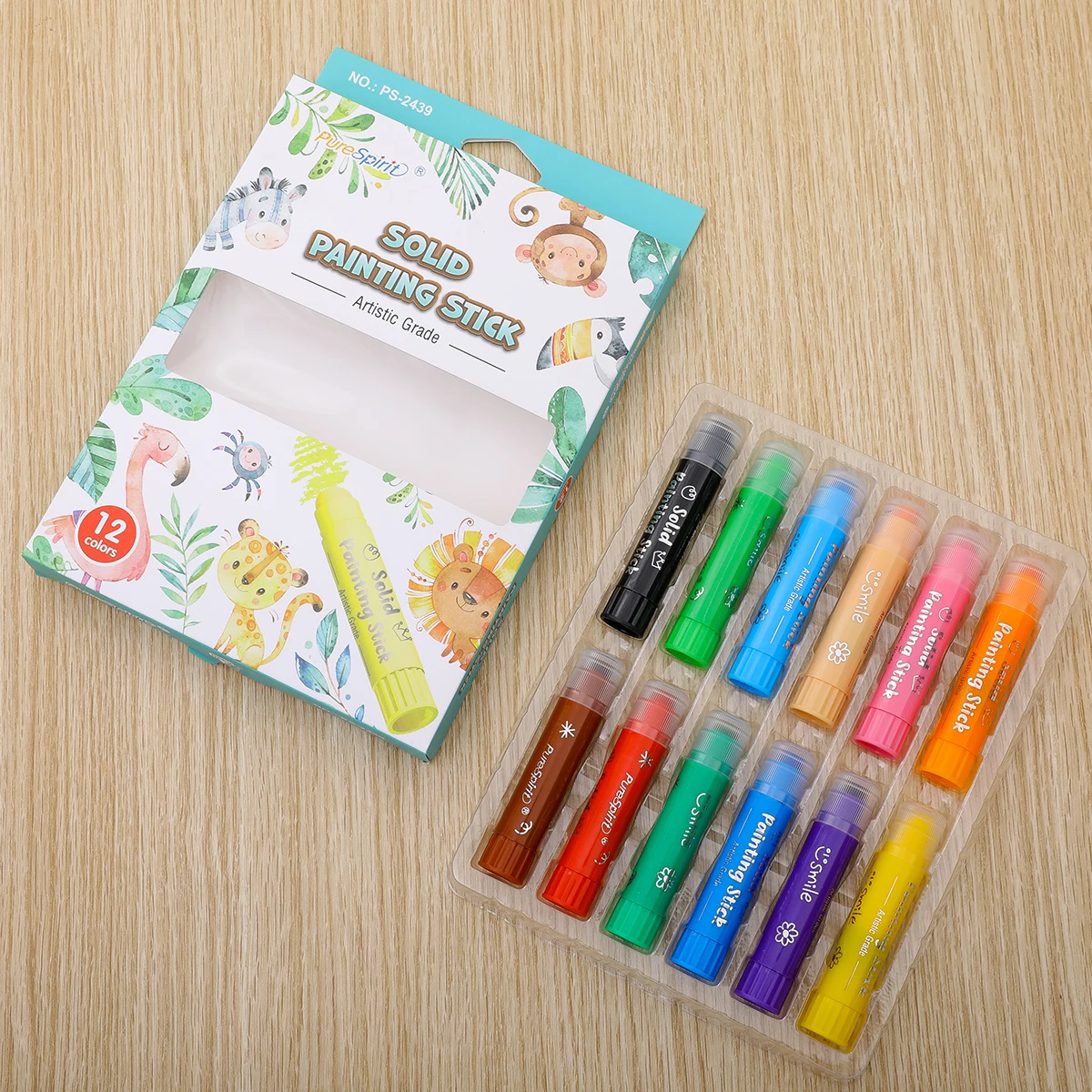 8/12 Colors Crafts Paint Sticks, Solid Color Washable Paint Sticks for Kids and Students
