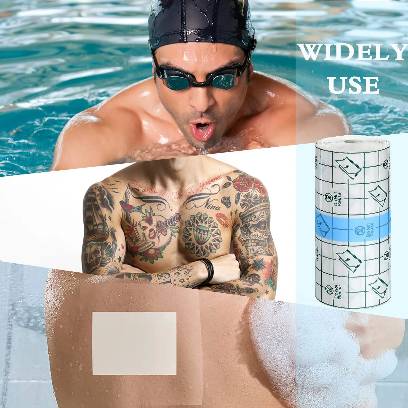 Waterproof Stretch Adhesive Bandage Protective Clear Transparent Dressing Film Disposable Cover Bandage Tape For Tattoos Shower