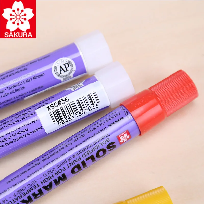 8Pcs Japan Sakura Solid Marker Industrial Pen XSC Dry Can Write on Steel Plate Water Oil Surface Multi-function Pen Permanent