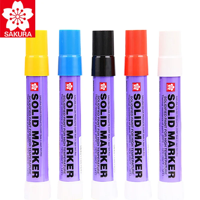 8Pcs Japan Sakura Solid Marker Industrial Pen XSC Dry Can Write on Steel Plate Water Oil Surface Multi-function Pen Permanent