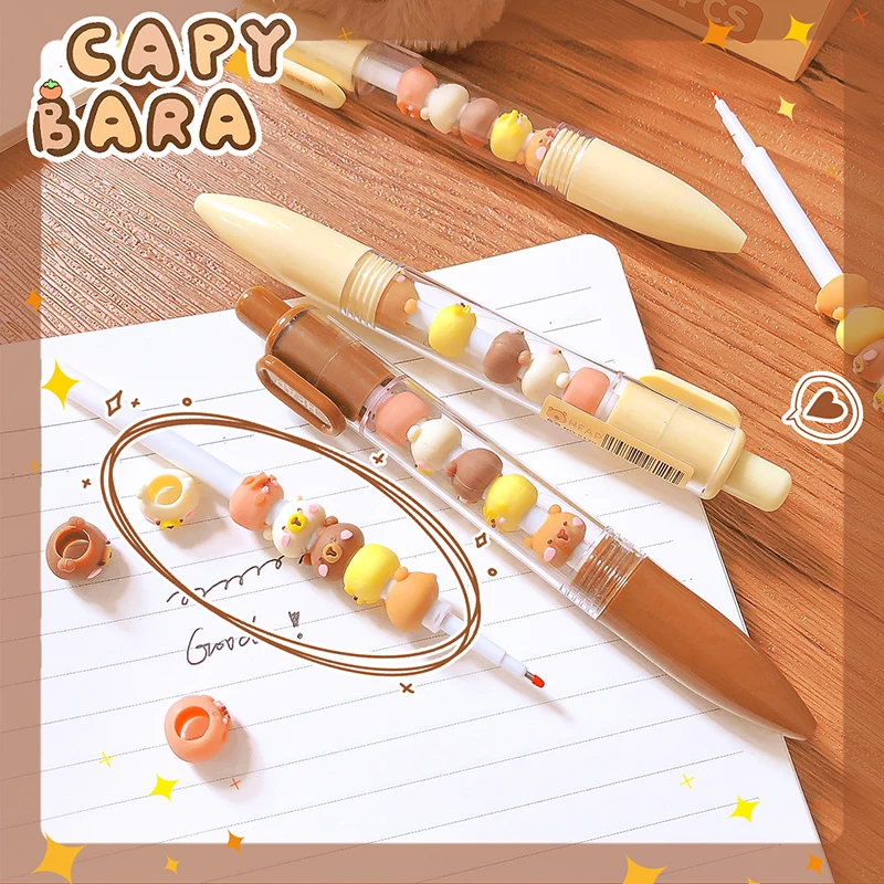Aesthetic stationery items back to school Writing pens capybara gel pens Elegant pens Kawaii Stationery supplies cute pens