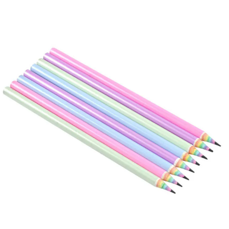 1-3pcs/set Children's Rainbow Paper HB Pencil Environmentally Friendly Non-toxic Writing and Painting Pencil School Stationery