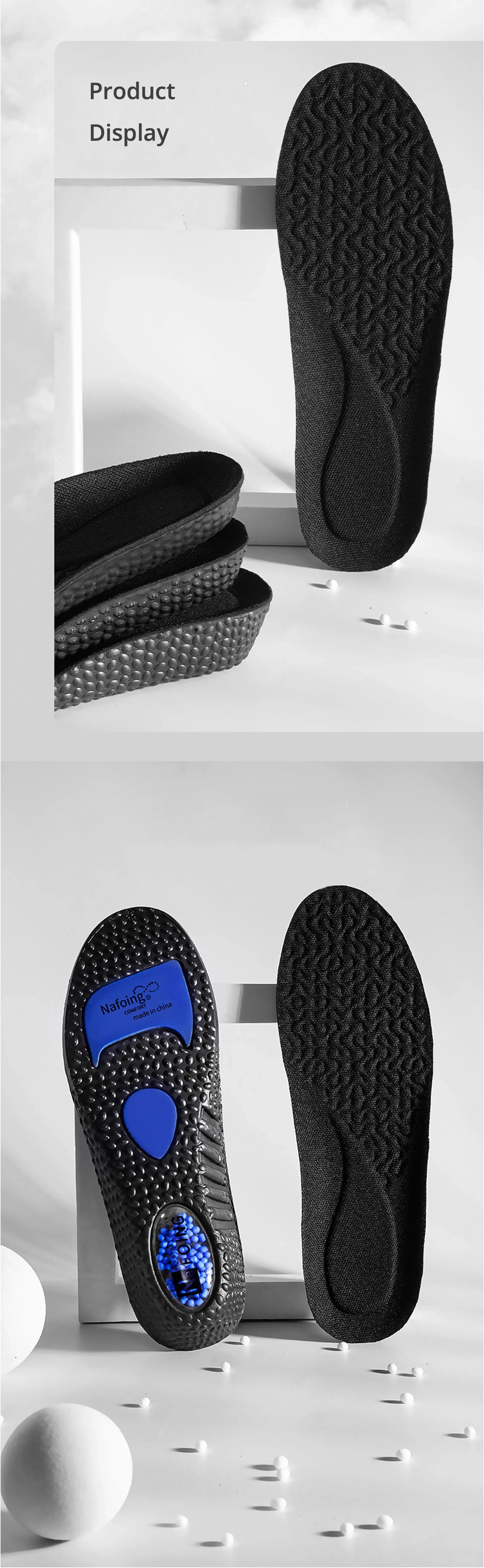 Upgraded Sports Shock Absorption Insoles High Elastic Running Sneaker Pads Rebound Deodorant Comfortable Feet Cushion