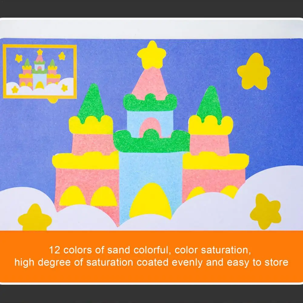 Sand Painting For Kids Colored Sand Painting Kits For Kids 12 Colors Of Sand 16 Peel & Sprinkle Pictures 1 Tray1 Brush Art Tool