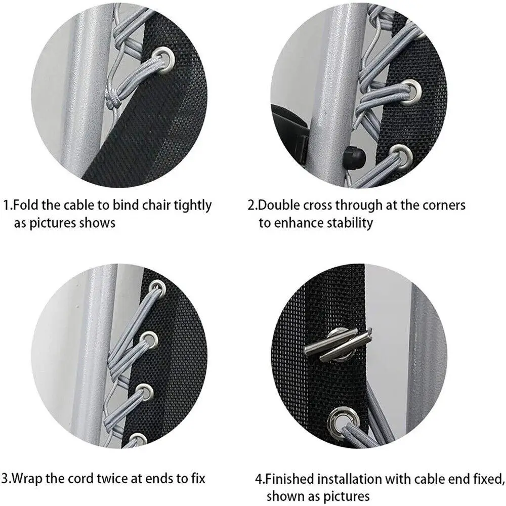 4Pcs/set Sun Loungers Fixing Elastic Cord Rope Reclining Chair Replacement Repair Cord Kit